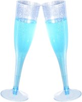 BST 6.5oz gobelet en plastique jetable rose glold violet bleu paillettes noël champagne verres à vin tasse de fête de mariage