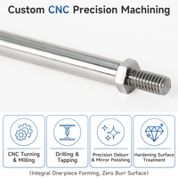 Goupille linéaire industrielle en acier inoxydable à filetage simple, usinée sur commande par tour CNC de précision pour assemblage mécanique