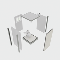 Toilettes portables modernes en conteneur, couleur personnalisée, pour usage en parc, toilettes portables standard en panneaux sandwich