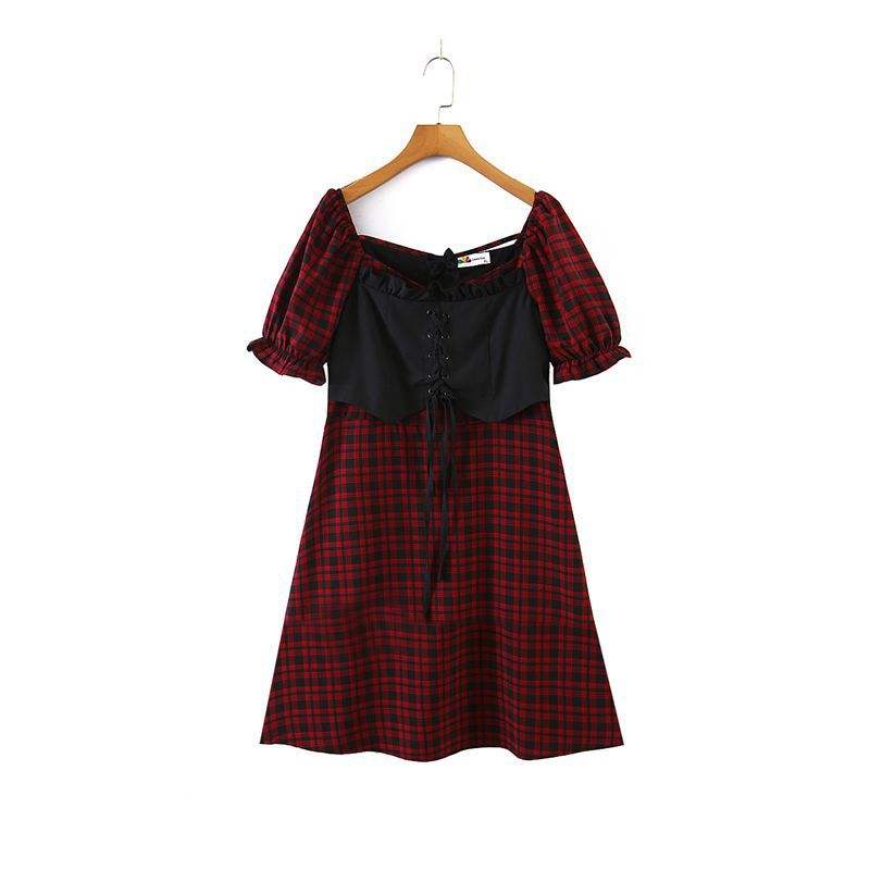 ลายสก็อตสีแดง สไตล์สั้น