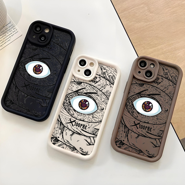 Hot Sale Anime Eyes Mobile Phone case for iPhone 16 15 Pro Max 14 13 12 11 XS XR Candy Color Frosted Shockproof Back Cover