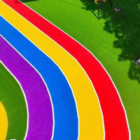 Meisen gazon synthétique coloré pour jardin paysage aire de jeux extérieure vert Tunisie Oman Offres Spéciales gazon imperméable pas cher