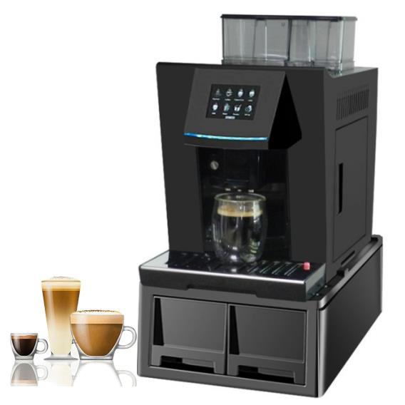 Bom funcionamento 3 vezes qc fabricante comercial máquina de café totalmente automática com loja de leite chá