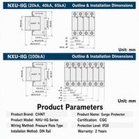 CHINT NXU-II-G AC SPD 20KA-160kA 275V-440V Parafoudre pour système électrique