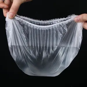 100 Pcs Waterdichte Elastische Clear Badmuts Reizen Wegwerp Plastic Pe Douche Cap Voor Hotel