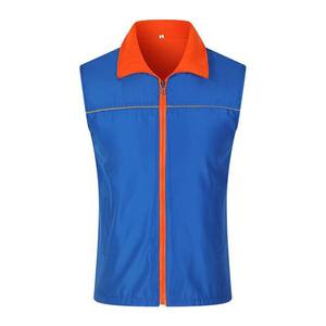Chaleco reflectante de seguridad, color azul naranja, con cremallera, unisex, ropa de trabajo de otoño, alta visibilidad - Product Image 2
