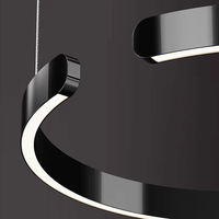 Luminaire suspendu LED en aluminium de luxe, lampe suspendue circulaire moderne pour hall de villa