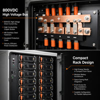 Système de stockage d'énergie CC haute tension 800V 2088kWh LiFePO4 Conteneur de stockage de batteries industriel et commercial pour l'intégration solaire photovoltaïque et photogénérique