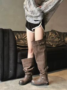 <span class=keywords><strong>Botas</strong></span> holgadas hasta la rodilla para <span class=keywords><strong>mujer</strong></span>, pantorrilla ancha, punta redonda, estilo <span class=keywords><strong>de</strong></span> montar por encima <span class=keywords><strong>de</strong></span> la rodilla, <span class=keywords><strong>botas</strong></span> <span class=keywords><strong>de</strong></span> vaquero para <span class=keywords><strong>mujer</strong></span> con tacones gruesos - Product Image 2