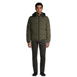 2026 OEM Men's Comfortable Breathable Canvas <b>Stand</b> Puffer Jacket Regular Length Light <b>Weight</b> Cotton Filling New Design for - Product Image 1