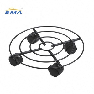 Venta caliente de muebles de 4 ruedas Moving Cup <span class=keywords><strong>Dolly</strong></span> con base de flores <span class=keywords><strong>Tri</strong></span> <span class=keywords><strong>Wheel</strong></span> Powder Coated para uso doméstico y en el jardín - Product Image 1