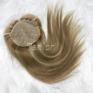 Natural Raw Chinese Jewish Fishnet Human Hair Toupee Women Topper Silk Base Top European Human Hair Jewish Topper With Roots
