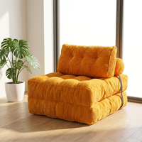 Canapé pliant minimaliste compressé, fauteuil pouf écologique en éponge, avec housse, une place, pour petit espace, chambre et salon
