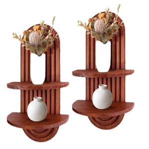 Wooden <b>Wall</b> <b>Shelf</b> 2 Tier Minimalist Design Storage For Bathroom <b>Floating</b> <b>Shelf</b> - Product Image 5