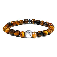 Bracelet en pierre naturelle patte de chien grenat vert pour hommes et femmes, bracelet perlé de luxe léger pour couples