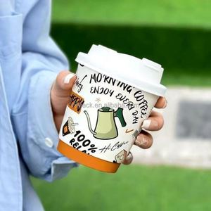 Custom Logo Craft Paper <b>Disposable</b> Double Wall <b>Cups</b> for Carbonated Drinks & Energy Drinks with Gifts Custom Diameter CJF Brand - Product Image 6