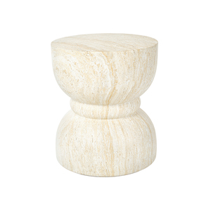 Mesa Auxiliar de Hormigón para Exteriores, Taburete Decorativo Redondeado para Jardín, para Uso en Interiores y Exteriores - Product Image 6