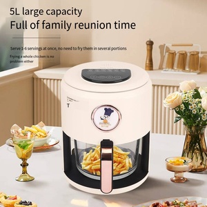 Freidora de aire, freidora de aire multifuncional <span class=keywords><strong>visual</strong></span> 5L, gran capacidad 1000W, freidora de aire doméstica temporizada - Product Image 4