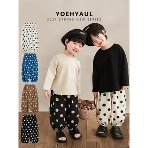 Yeoehyaul Fabriek Custom Dot Broek Casual Straight-Leg Broek Voor Kinderen Groothandel Jongens Kleurrijke Harem Broek Kids