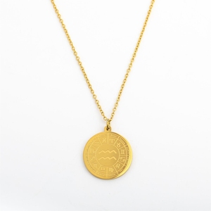 Collares de joyería de moda <span class=keywords><strong>Vintage</strong></span> titanio acero 12 runas del zodiaco moneda redonda colgante collar <span class=keywords><strong>Etsy</strong></span> encanto Collar para hombres - Product Image 6