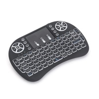 Clavier mécanique sans fil 2-en-1 Factory I8 Mini 2.4G avec pavé tactile, rétroéclairage couleur, souris aérienne, télécommande ultra-fine étanche