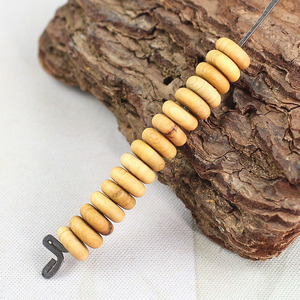 Perles d'espacement en bois de cyprès Cliff, 3x8mm, pour la fabrication de bijoux, accessoires, fournitures de perles à texture naturelle - Product Image 1