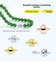 XD P3119 S925 collier de perles en argent sterling boule main lien boucle boucle de connexion presse insérer tige collier bâton fermoir