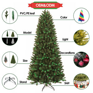 مورد شجرة وقفة واحدة 3Ft-12Ft PVC + PE مختلطة مفصلات عيد الميلاد زخرفة عيد الميلاد Adornos De Navidad - Product Image 6