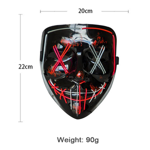Máscara LED Brillante de Halloween, Disfraz para Cosplay, Fiesta de Halloween, Baile de Máscaras, Regalo de Carnaval - Product Image 6