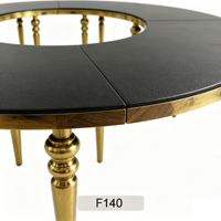 Table moderne en verre incurvé et acier inoxydable en forme de S, pliable, facile à nettoyer, pour hôtel, salon ou extérieur