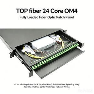 Panel de Conexiones de Fibra Óptica ODF de 19 Pulgadas 1U Deslizable de 24 Núcleos LC <span class=keywords><strong>APC</strong></span> con Bandeja de Empalme para Centro de Datos, Redes FTTH y Telecomunicaciones, OEM de Fábrica - Product Image 4