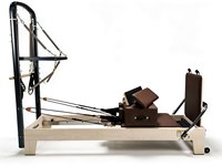 Reformer Pilates Premium avec tour Cadillac demi-taille, Reformer en érable massif avec tour en alliage d'aluminium cintrée, Reformer demi-trapeze