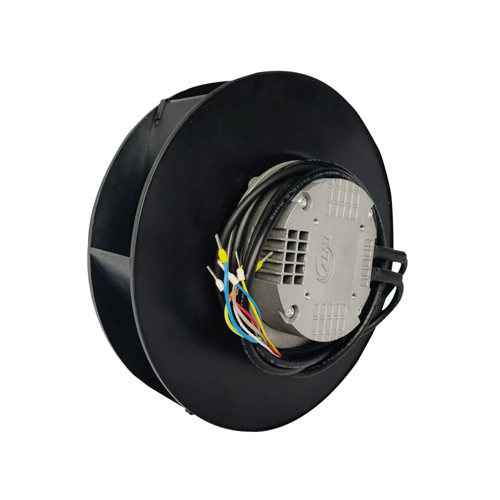 Kiron 250mm ac pa66 backward curved centrifugal fans heat exhaust centrifugal cooling ventilation fan for base station