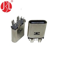 Conector USB 2.0 Tipo-C Hembra de 14 Pines USB-20C-F-02D01, DIP Vertical, para Montaje en PCB, Uso Industrial