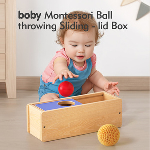 Giocattoli Educativi Montessori in Legno per Bambini 1-3 Anni, Scatola con Sfera Scorrevole, Gioco di Permanenza dell'Oggetto - Product Image 2