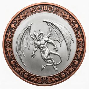 Moneda Coleccionable de Cobre de Doble Tono de los Caballeros de la Mesa Redonda con Escena del Salón Gótico y Borde Heráldico para Decoración Histórica - Product Image 3
