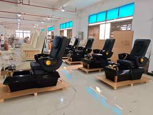 เก้าอี้นวดสปาทำเล็บเท้าไฟฟ้าหุ้มหนัง PU คุณภาพสูง พร้อมอ่างแช่เท้าแบบไร้ท่อ สำหรับร้านทำเล็บ - Product Image 5