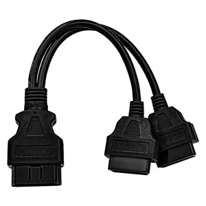 16 Pin OBD2 male to OBD dual female Y Splitter extension cable for OBD scanner code recorder GPS track hud devices cable