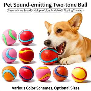 Palla Giocattolo per Cani Bicolore Sonora, Altamente Elastica, Interattiva, Galleggiante, per Masticatori, Antistress e Addestramento - Product Image 1