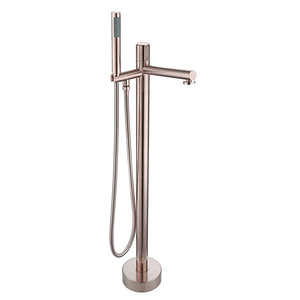 Robinet de baignoire moderne autoportant avec cascade, en laiton chromé, monocommande, avec douchette à main HD-177 - Product Image 2