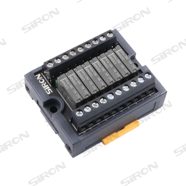 SiRON Y410 24V DIN Rail Mount Relay Control Module Transfer, for PLC 8 Channel Relay Module