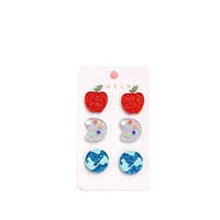 Ensemble de boucles d'oreilles européennes et américaines pour femmes, en acrylique, avec motifs crayon, pomme, Terre et bloc-notes, pour la Journée des enseignants