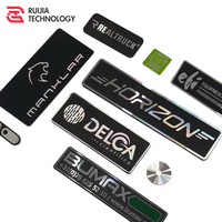 Placa de Identificación de Aluminio con Corte de Diamante y Letras 3D Pintadas en Relieve OEM, Letrero Metálico para Etiquetas de Equipos Industriales