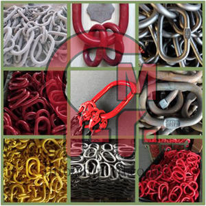 HLM標準 亜鉛メッキ G80リフティングチェーﾝスリング 調整可能 4本脚 合金鋼製チェンスリング 合金チェーン及びフック付き - Product Image 5