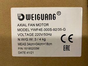 พัดลมระบายความร้อนแบบแกน WEIGUANG YWF4E-300S-92/35-G ประสิทธิภาพสูง ใช้ไฟฟ้ากระแสสลับ ปริมาณลมมาก ป้องกันน้ำและฝุ่นระดับ IP54 พร้อมลูกปืน สำหรับระบบ HVAC รองรับ OEM - Product Image 4