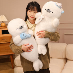 Peluche mignonne en forme de phoque endormi avec rembourrage en coton PP, cadeau pour jeunes, matière en peluche courte, <span class=keywords><strong>hauteur</strong></span> de 100 à 150 cm - Product Image 2