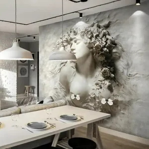 Mulher corpo alívio sólido 3d papel parede mural papel auto-adesivo parede adesivos decoração home