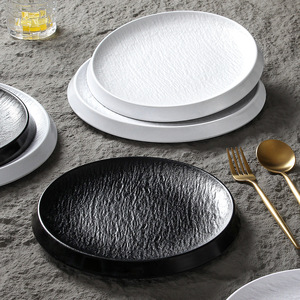 Melamine <b>Plate</b> Round Rock Patterned Design For Party Hotel Meals Coffee Tea Serving - Product Image 1