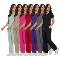 Nouvelle Collection – Tenue Médicale Femme Élastique en Tissu Dobby Spandex/Polyester – Ensemble Deux Pièces pour Hôpital Vétérinaire, Clinique Dentaire et Chirurgie