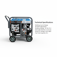 Ensemble de soudage diesel SELOSEN avec générateur 300A 30-300A 6KW 5000W 5.5KW réglable 1.8-5. Générateur de soudage Omm Electrode 5KW